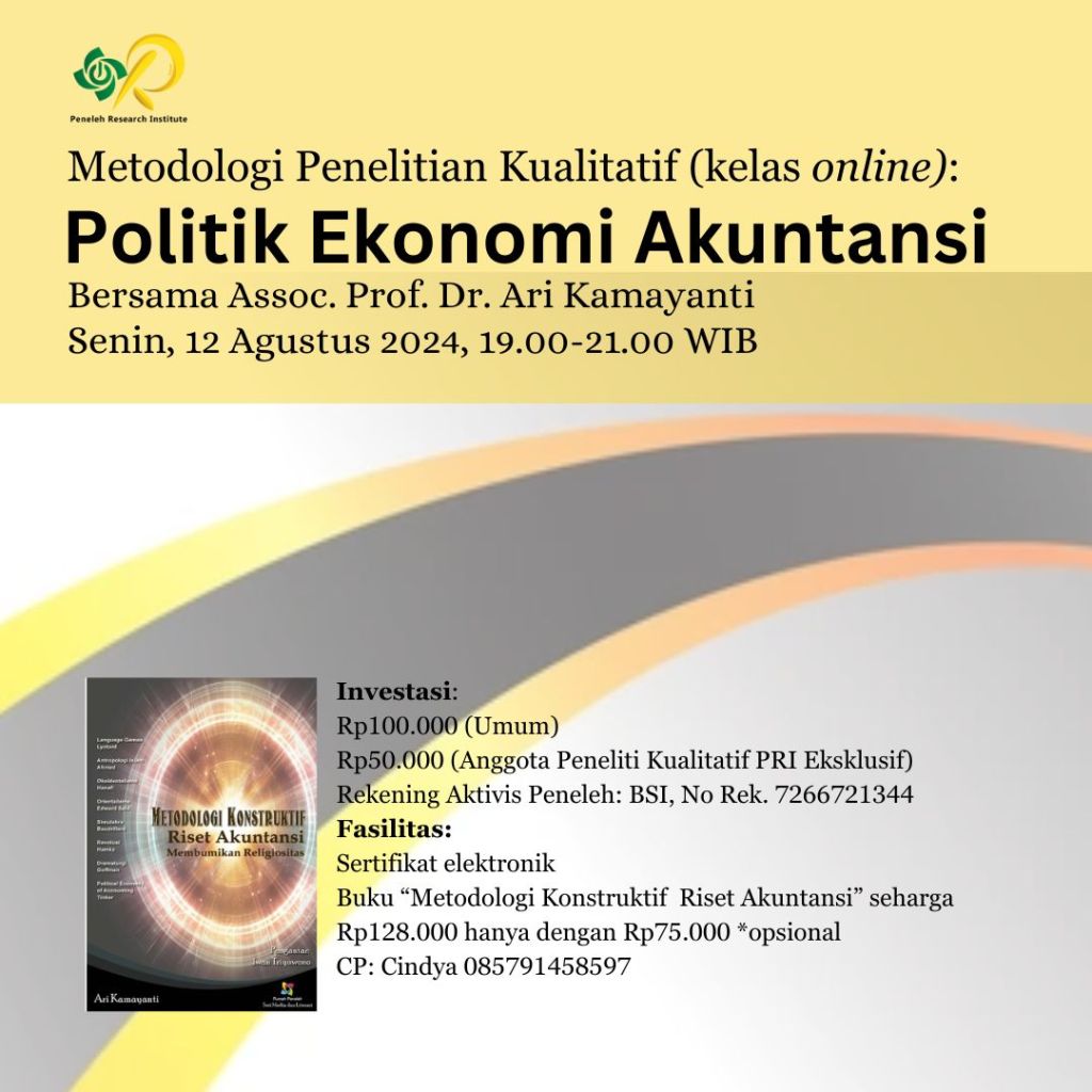 Online Training: The Political Economy of Accounting in Qualitative&nbsp;Research